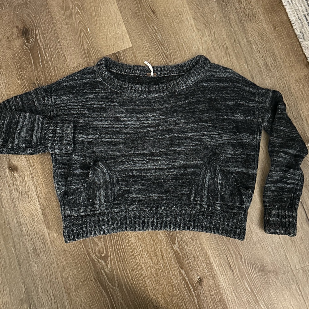 Free People Women's In My Pocket Sweater in Dark Gray.